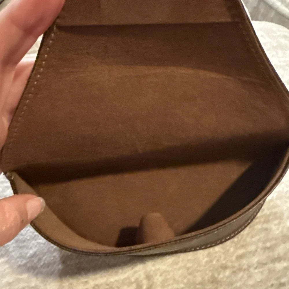 Fossil Brown Soft Lining Magnetic Closure Sunglasses Eyeglasses Leather Case
